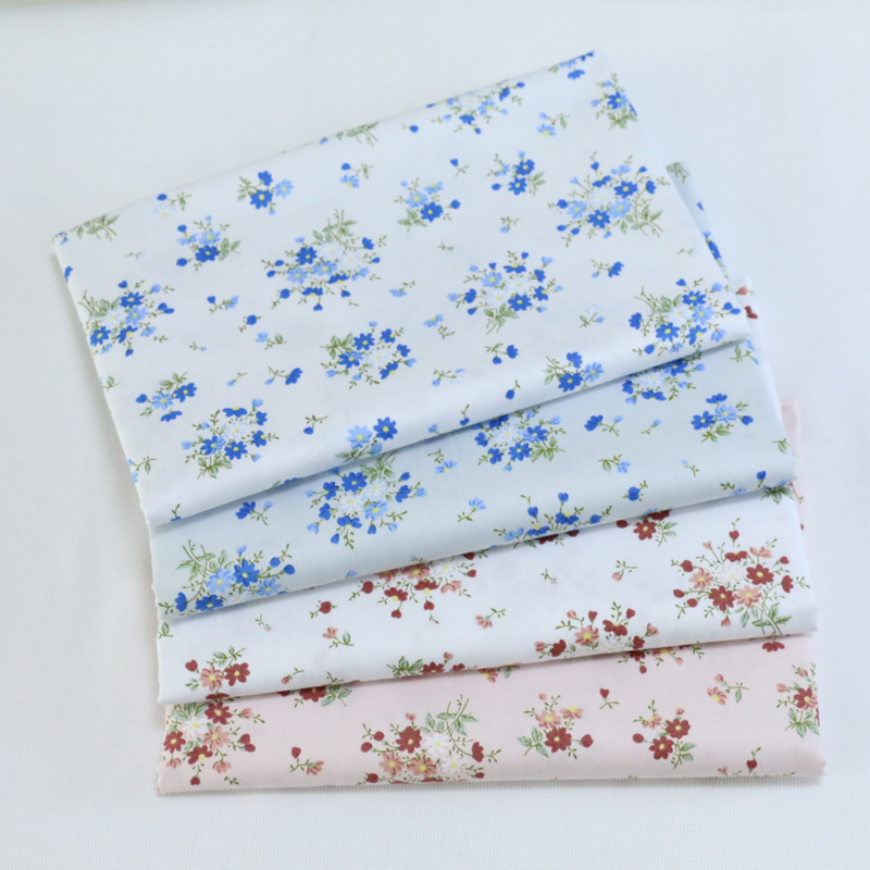 韩版印花布小碎花布料斜纹布面料 全棉被套床单家居布料厂家批发