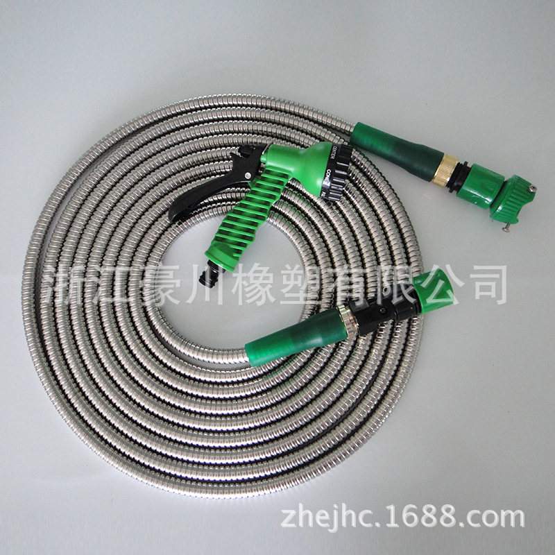 厂家供应园林水管金属水管双扣金属管保护套花园水管金属套25英尺