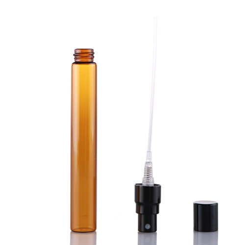14mm brown glass tube spray half-cover aluminum perfume bottle light-proof brown travel portable pharmaceutical spray bottle empty bottle