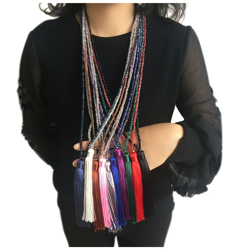 Ethnic Style Tassel Artificial Crystal Beaded Women's Sweater Chain display picture 1