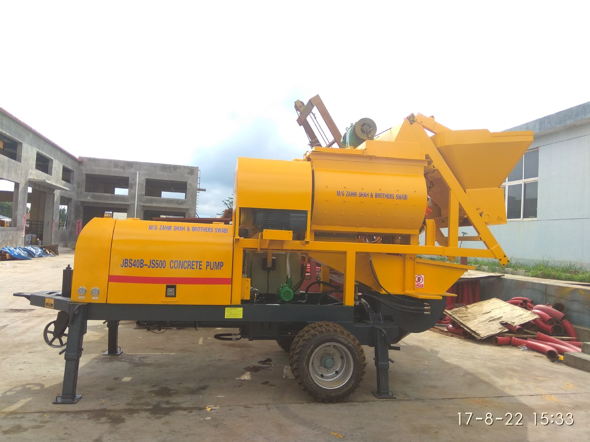 750强制式搅拌输送一体机 打路面  输送泵 强制搅拌泵