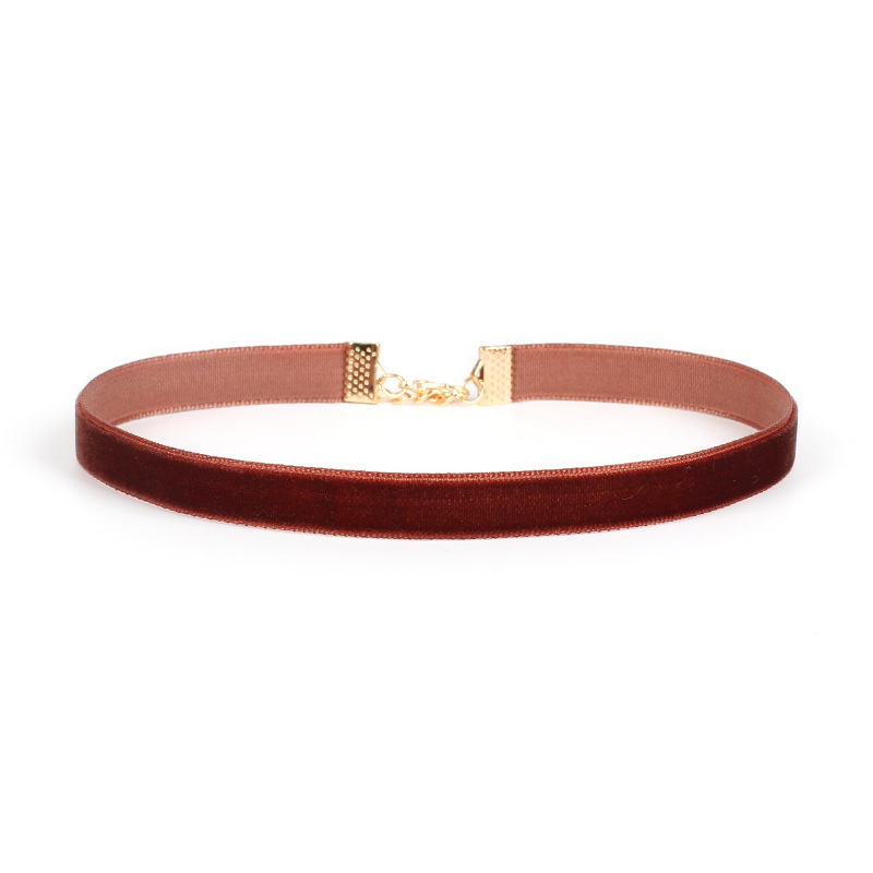 23g Weight Necklace Classification Wedding, Travel Occasion Circle Pattern Women'S Gender Princess Style Fashion Velvet Solid Color Lace Choker Set 2