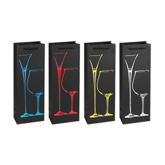 Black Card Single Red Wine Bag, Double Red Wine Box Gift Bag, Hand-held Gift Bag, Hand-held Bag Packaging, Red Wine Paper Bag