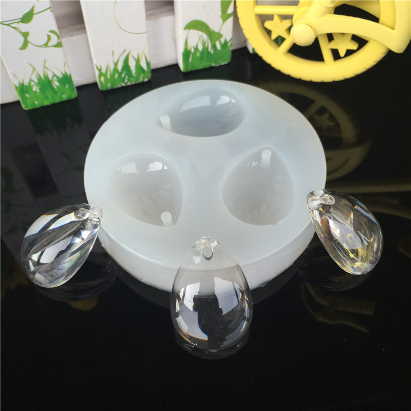 Полное зеркало DIY с отверстиями капли воды овальный прозрачный капельница кристалл времени драгоценный камень подвеска силиконовая форма