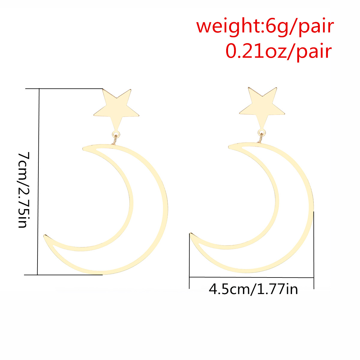 Boucles d'oreilles en métal polyvalentes pour femmes, style ethnique, minimaliste, creuses, en forme de lune, à la mode, douces et cool_voghion.com