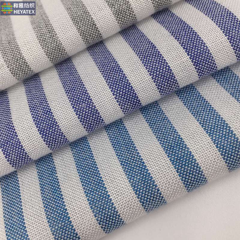 人棉色织条纹布 女装衬衫连衣裙服装面料 5mm条距现货9色H4248