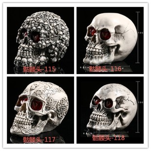 Bar atmosphere furnishings venue layout props resin skull horror creative LED skull funny props