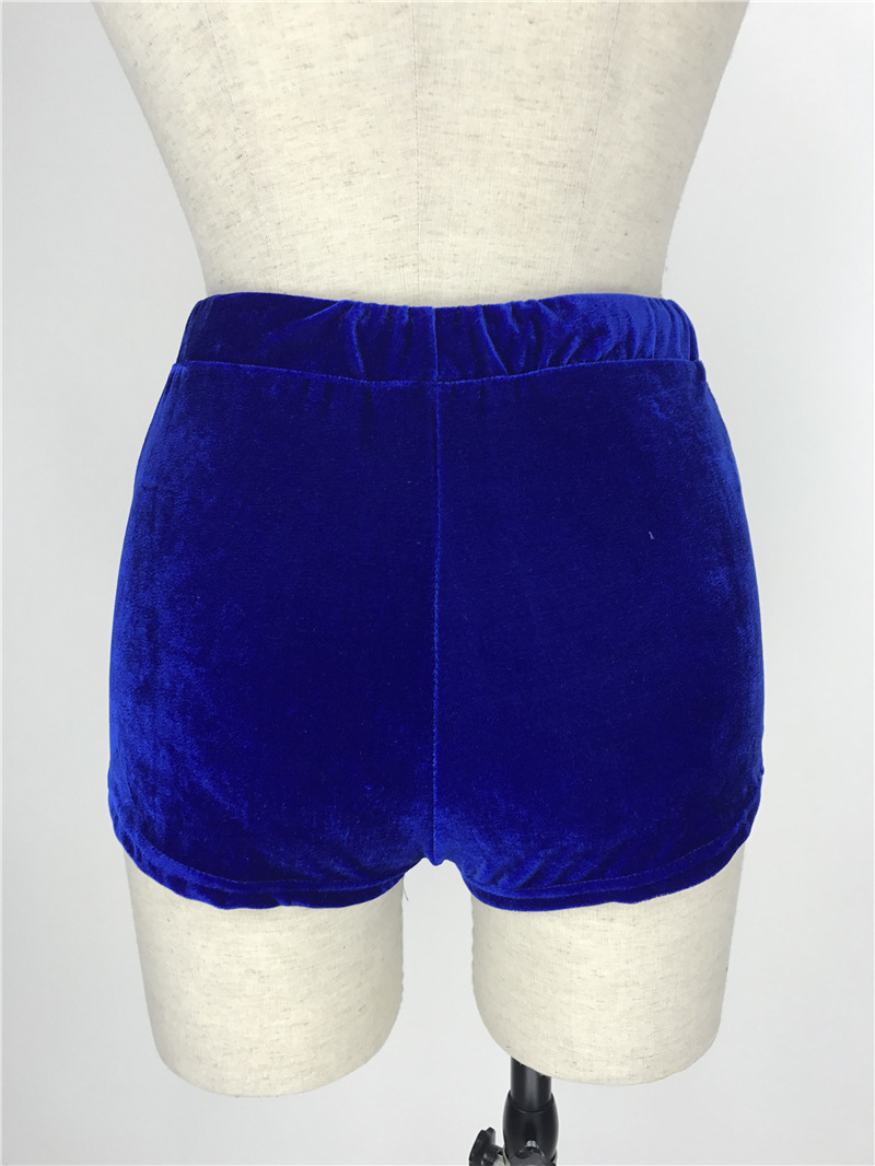 tight fit velvet shorts  NSLM29558