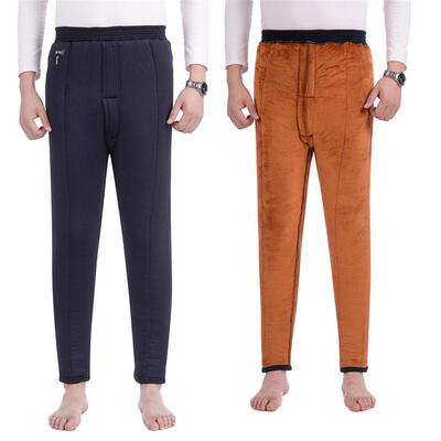 new pattern Middle and old age man Camel hair cotton-padded trousers Plush thickening keep warm cotton-padded trousers dad winter thickening Cotton Winter clothes