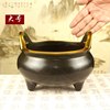 Copper incense furnace send copper incense insert antique Daming Xuande furnace Pan incense furnace incense furnace smoked sandalwood insertion