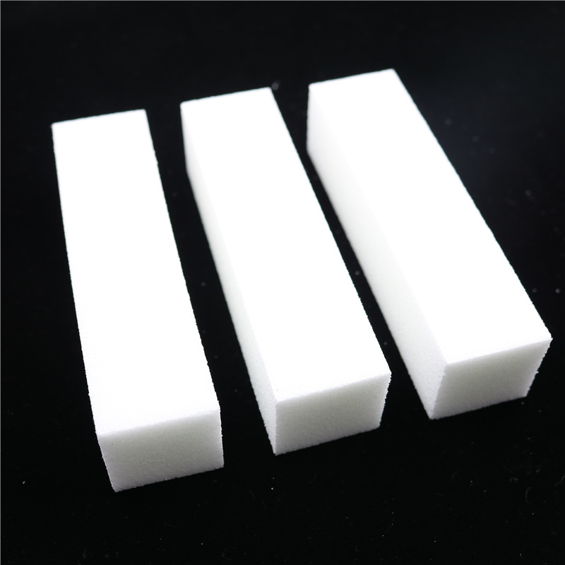 Bloque de tofu de pulido especial de cuatro lados transfronterizo bloque de esponja de lima de uñas bloque de pulido de algodón blanco de alta elasticidad sin arena