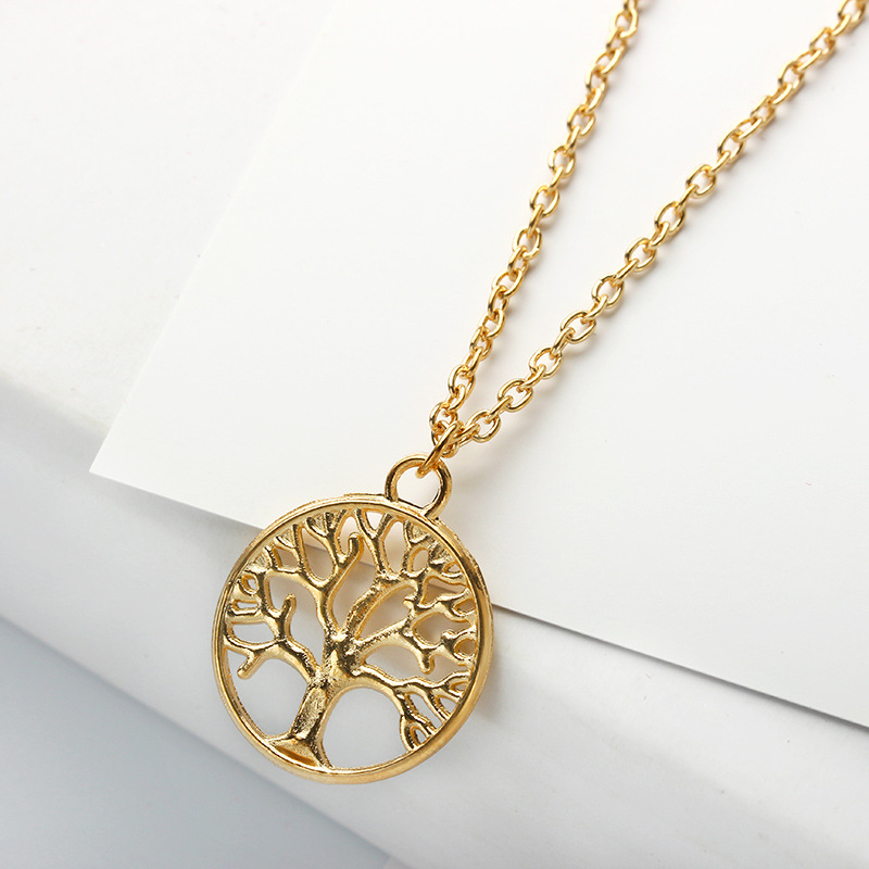 Fashion Retro Tree Of Life Pendant Alloy Ladies Peace Tree Necklace Clavicle Chain display picture 7