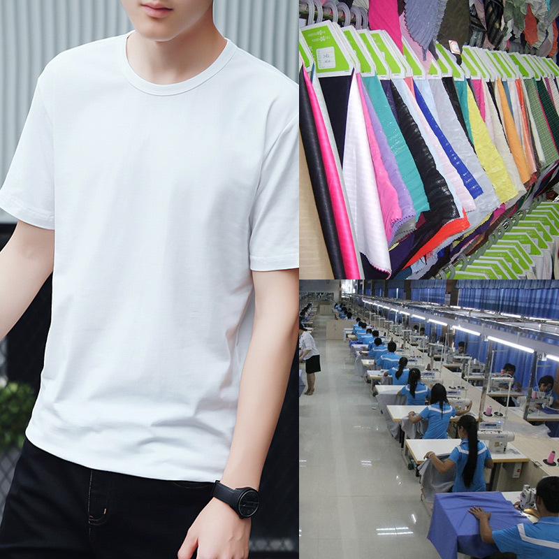 实力商家男装T恤加工定制短袖衬衫男厂家贴牌加工来图来样定做|ru
