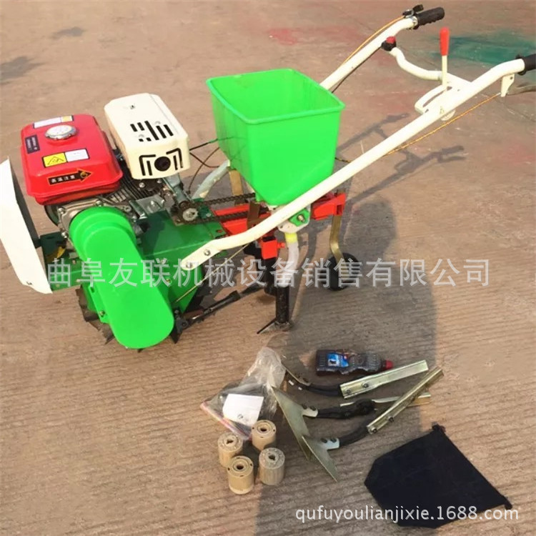手推式小型轮式播种机 单轮链轨式施肥机 多功能汽油柴油耘耕机60