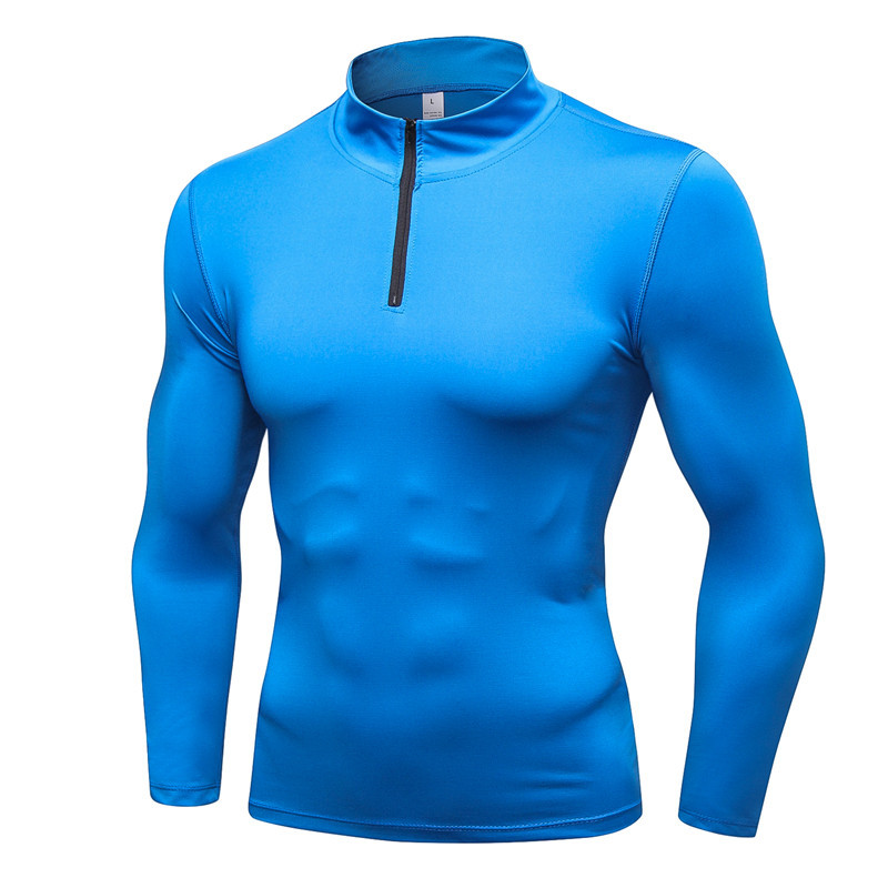Men's Sports Sweatshirt Fitness Running Training Long-sleeved Half-zip Elastic Quick-drying Stand-up Collar Sweatshirt Dropshipping