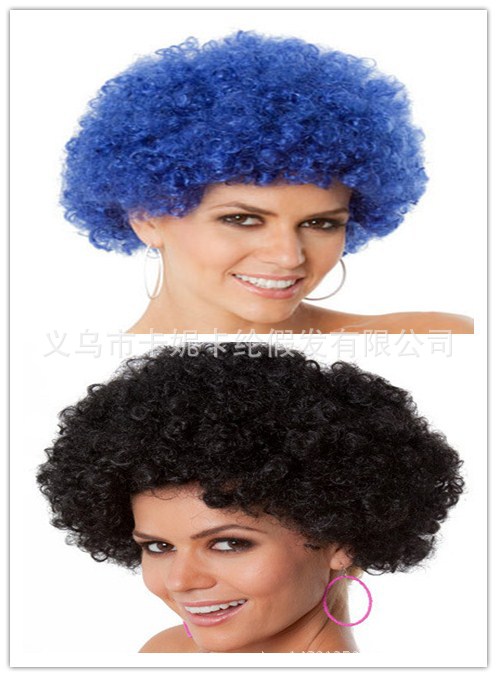 Perruca de espectáculo Fan rizado extraña esponjosa explosión cabeza payaso peluca