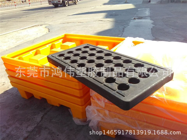 化工厂液体周转专用防盛漏托盘 2桶型渗漏聚乙烯卡板