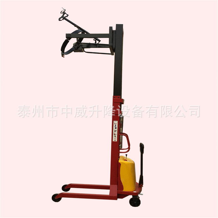 2.5米高电动油桶装卸车圆桶堆高搬运叉车自动翻转式升降倒料车