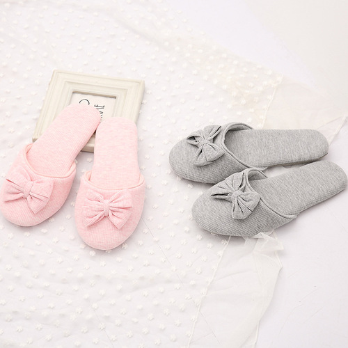 Spring and Autumn New Home Shoes Indoor Soft Cotton Slippers Women's Anti-Slip Comfort Floor Mops Maternity Postpartum Shoes