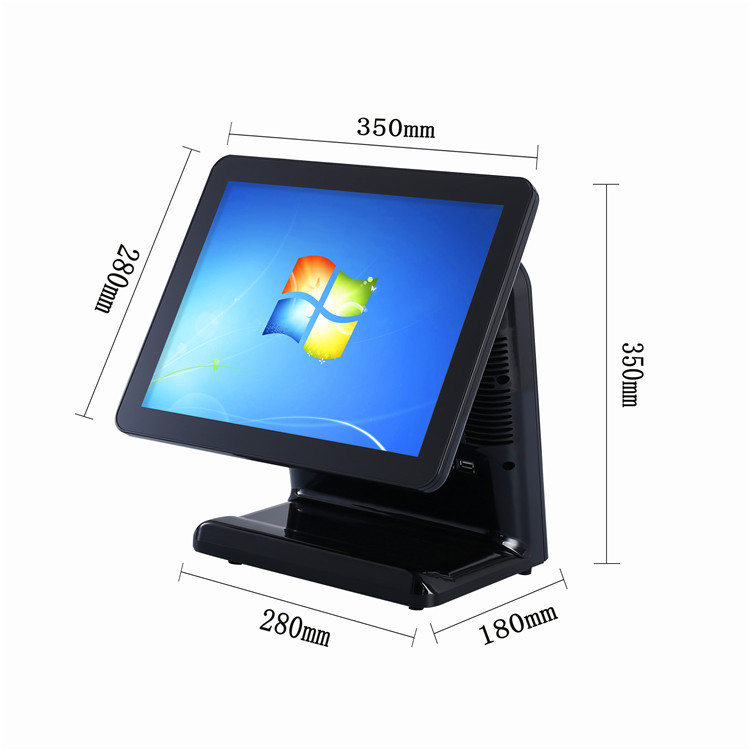 厂家直销新款时尚精致镜面珍珠黑15寸纯平触摸屏一体收银机外壳