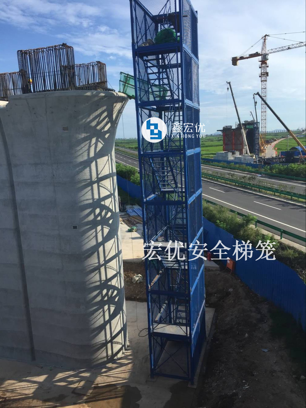 销往山东 带安全网片 桥梁施工方管安全梯笼 基坑梯笼 箱式梯笼-阿里巴巴