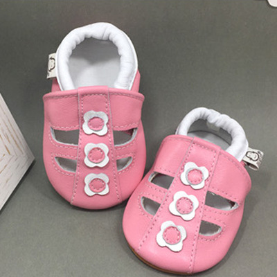 蓓愛貝真皮童鞋 可愛卡通圖案軟底嬰兒涼鞋 學步嬰兒鞋  壹件代發