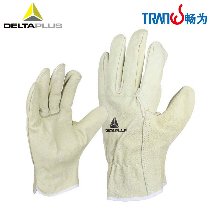 代尔塔 204159 全猪皮搬运手套 耐磨透气灵巧机械修理安全手套