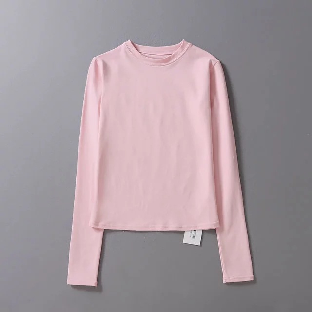 high elastic long-sleeved solid color T-shirt   NSAC21629