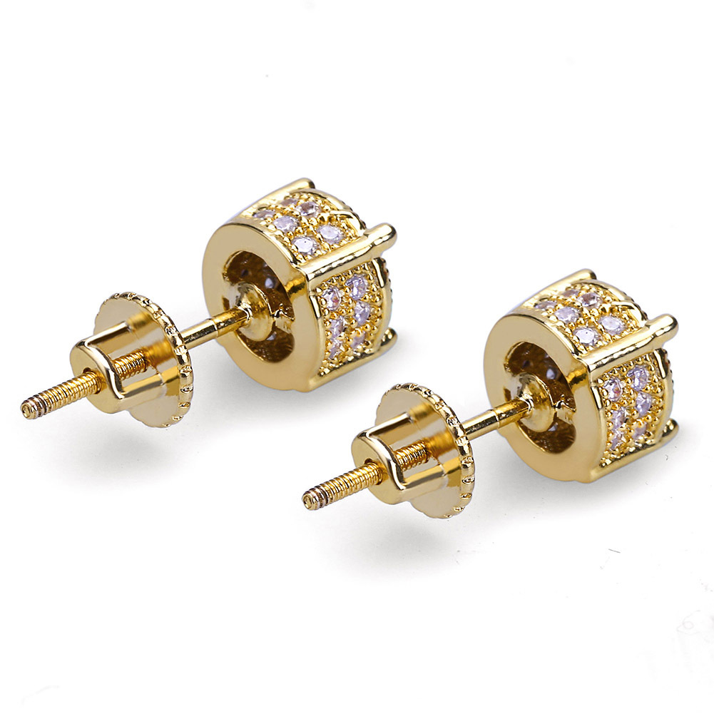 1 Pair Ig Style Geometric Copper Zircon Ear Studs display picture 3