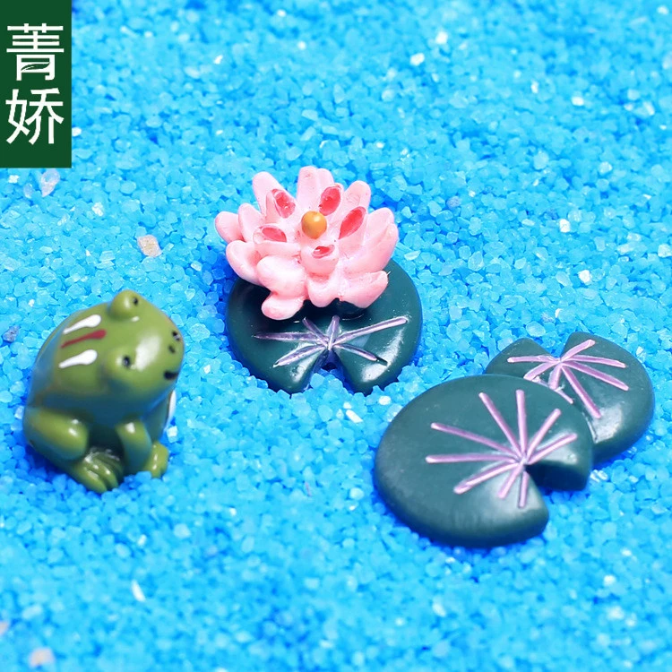 Jing Jiao мини-Садовая лягушка лист лотоса Лотос набор из трех частей мясистый микро пейзаж DIY материал