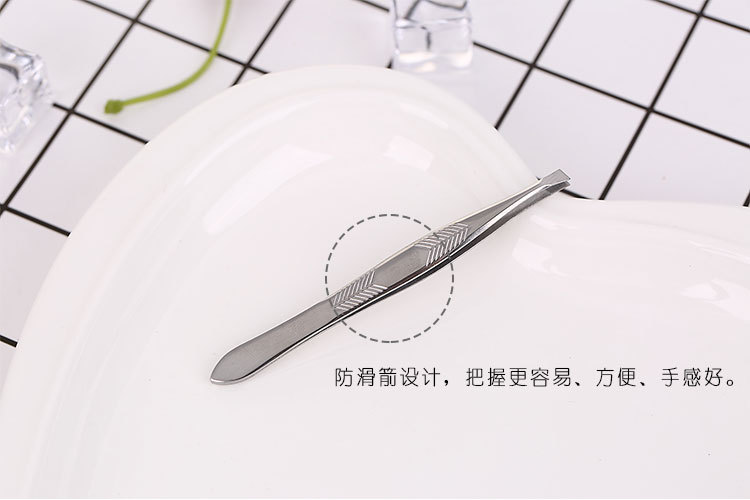 Stainless Steel Oblique Mouth Flat Eyebrow Pliers Eyebrow Clip display picture 2