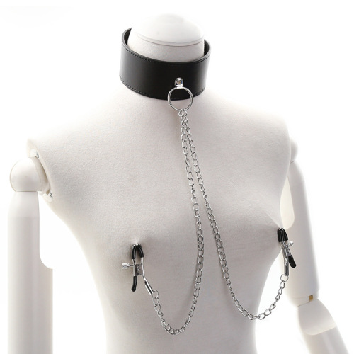 SM adult sex products, alternative toys, nipple clamps, leather neck braces with chains, foreign trade sex toys wholesale