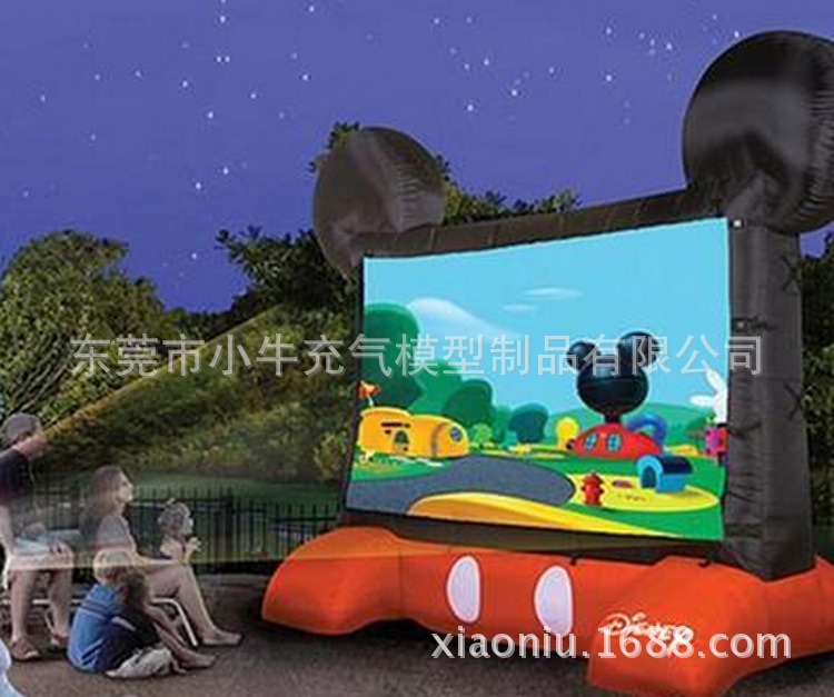 厂家直销 充气米奇卡通模型充气屏幕 广告促销气模电影屏幕