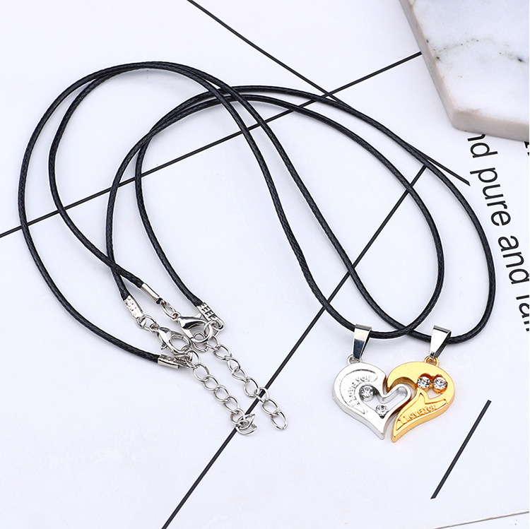 Streetwear Heart Shape Stainless Steel Plating Valentine's Day Couple Pendant Necklace display picture 6