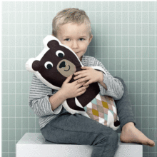 INS创意玩具熊先生机器人抱枕 全棉儿童靠枕 北欧风布艺玩具靠垫