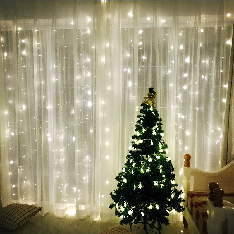 Светодиодная штора-гирлянда, 3×3 м, стиль Ice-Curtain, мультииз цветов для фестиваля и Рождества