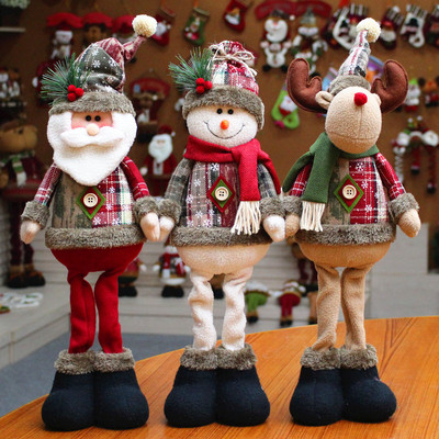 2pcs Christmas Decoration Gifts Santa claus Christmas Decoration Dolls Christmas Dolls Christmas Elk Window Christmas Products