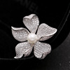 Universal fashionable brooch, zirconium from pearl lapel pin, pin, sweater, accessories, Korean style, flowered