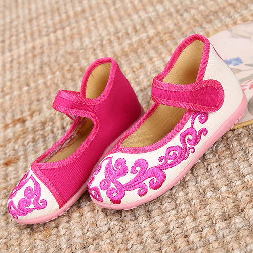 Xiangyun Girls' Embroidered Shoes, Old Beijing Fabric Shoes, Children's Ethnic Style Traditional Fabric Shoes, Dance Performance Children's Shoes