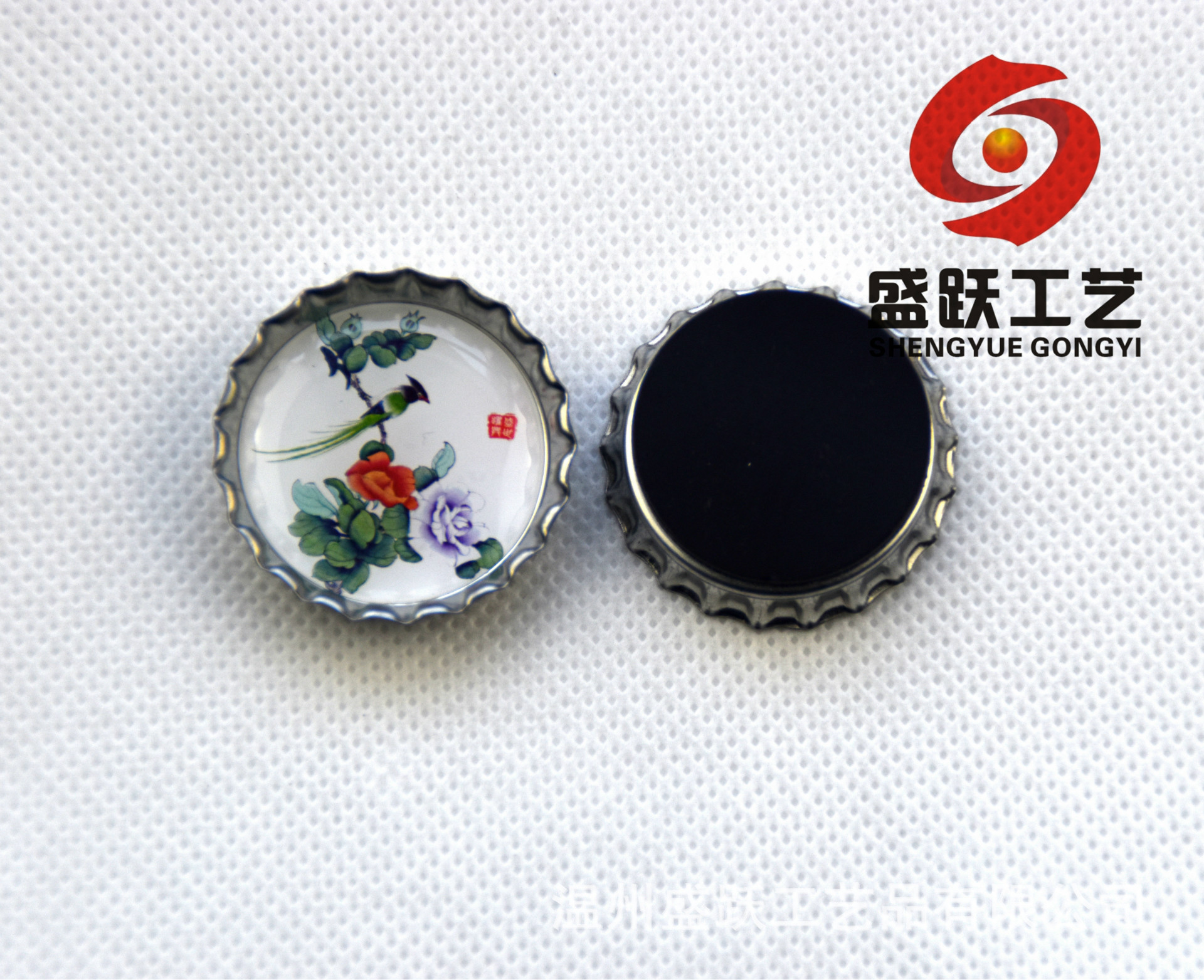 中国风 瓶盖冰箱贴 花鸟鱼虫