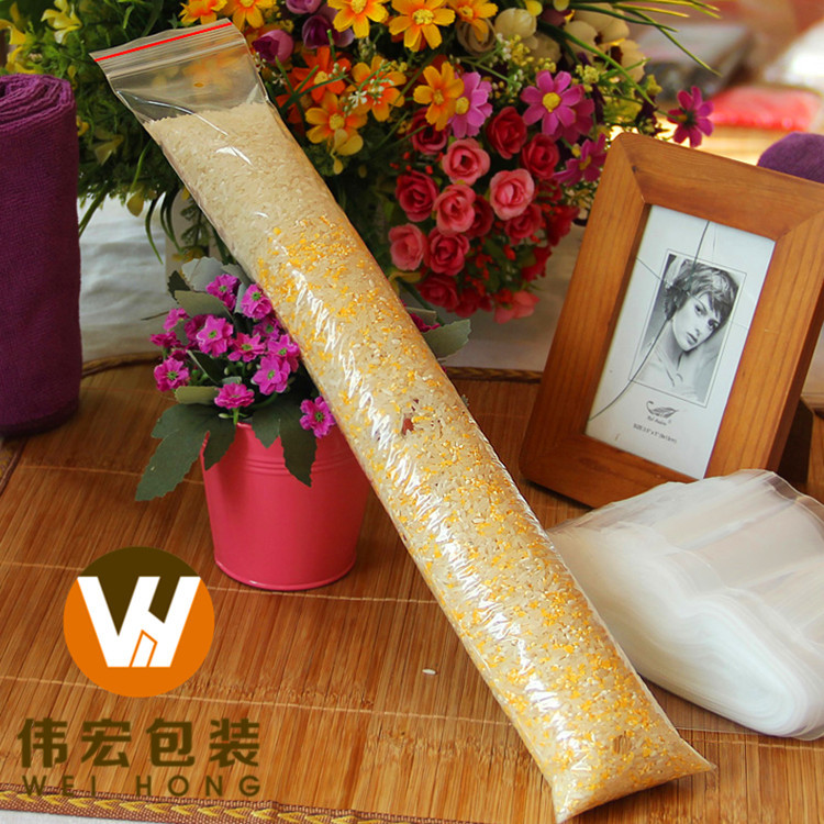 8*55*8丝长条形自封袋子有红线 袋尾有小孔  凹凸扣密实袋100只价