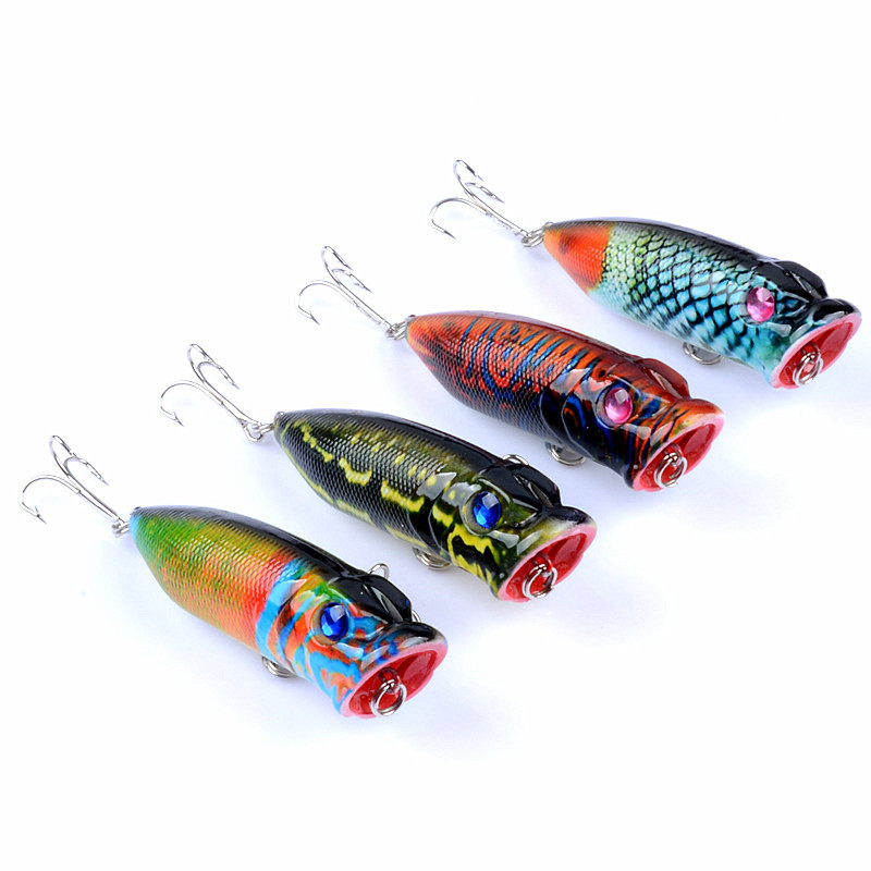 Small Popper Fishing Lures 40mm 2.3g Hard Plastic Baits Fresh Water Bass Swimbait Tackle Gear