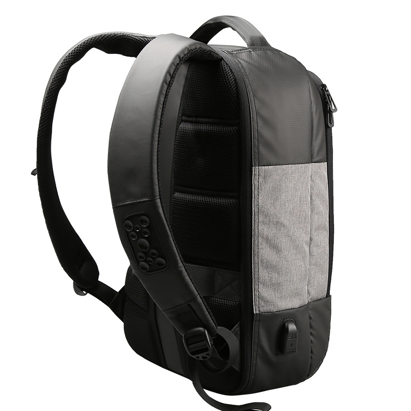 商务背包户外轻便简约日系中大学生书包轻便USB男士电脑双肩包