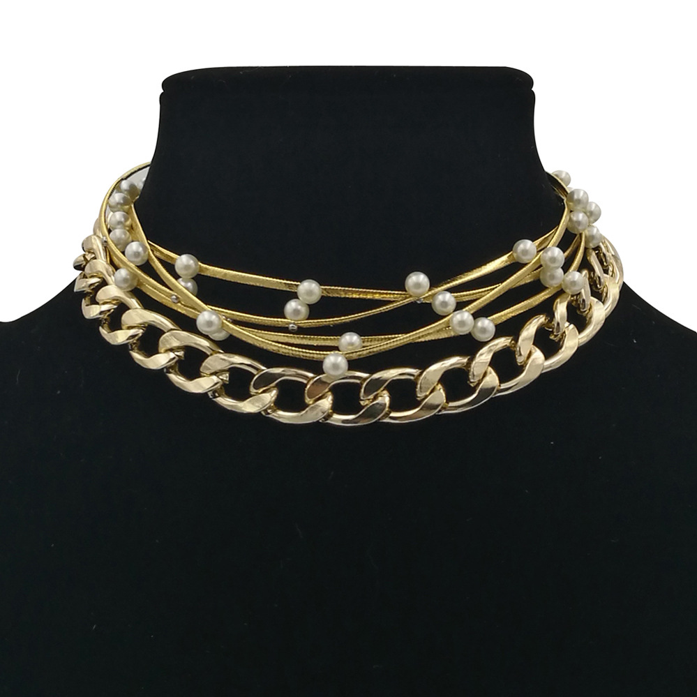 Occident and the United States pearlnecklace (Gold)NHCT0081-Gold