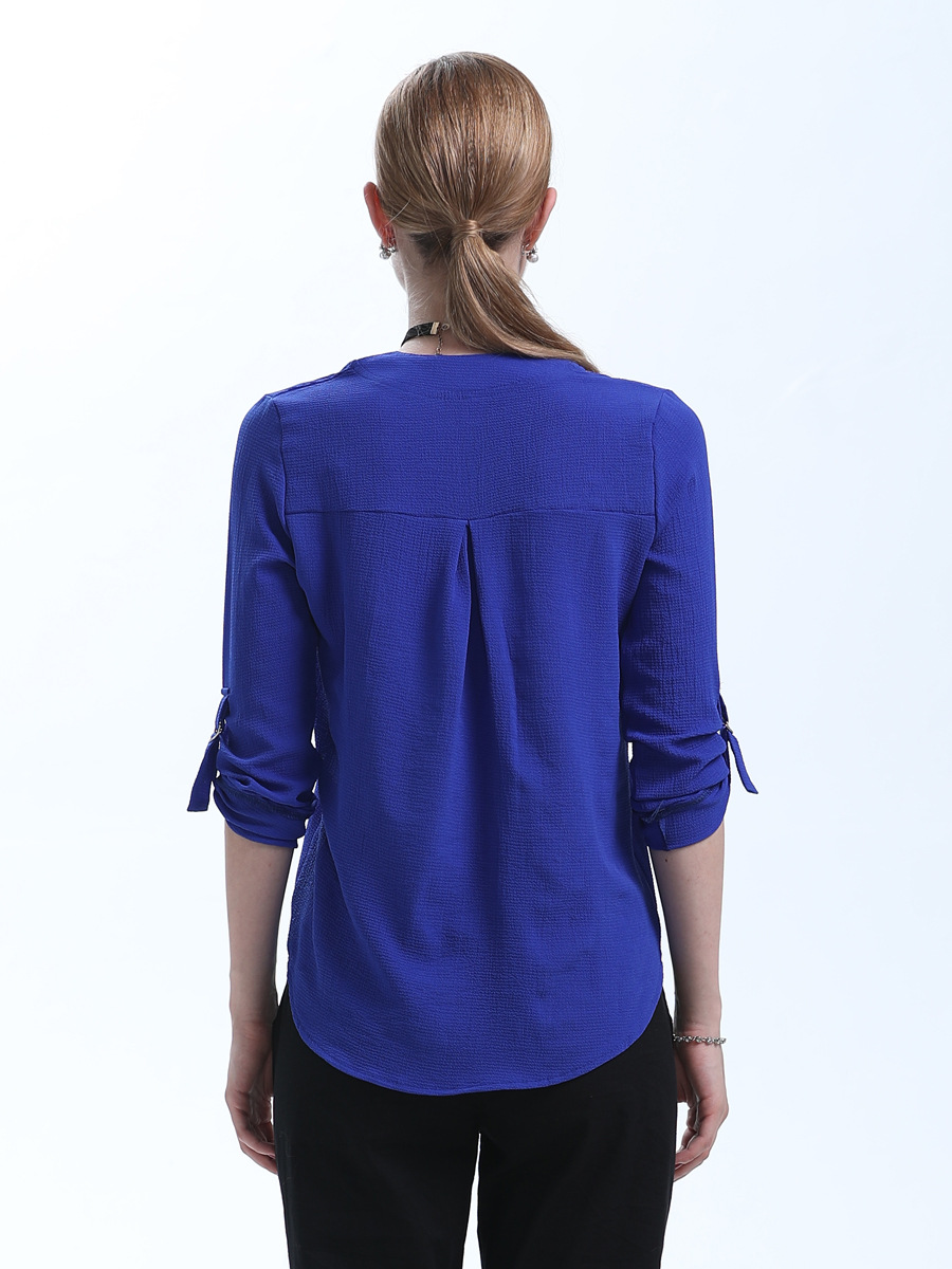 fashion casual all-match V-neck long sleeve chiffon shirt  NSJR36718