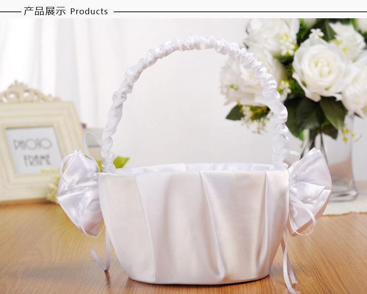 Factory direct supply of Western-style wedding flower buds, fabric flower girls, flower baskets, creative and simple bride flower baskets, wedding shooting props detail image 6