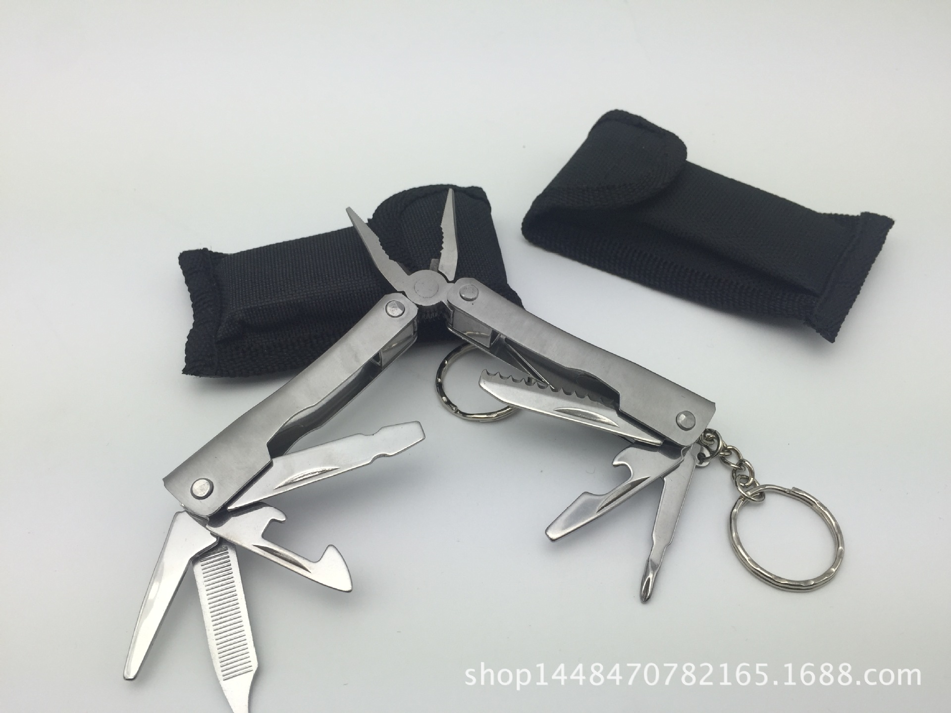 迷你刀钳 多用工具折叠钳子不锈钢带LED灯钳现货