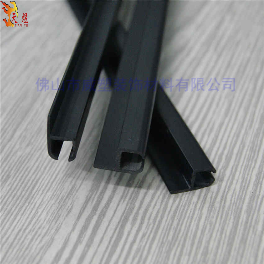 PVC汽车窗帘轨道条 塑料异形导轨条丁字型导轨 塑料异型材厂家