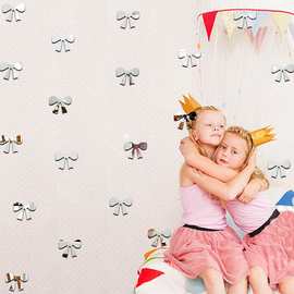 DIY儿童房间装饰墙贴 卡通蝴蝶结 镜面墙贴