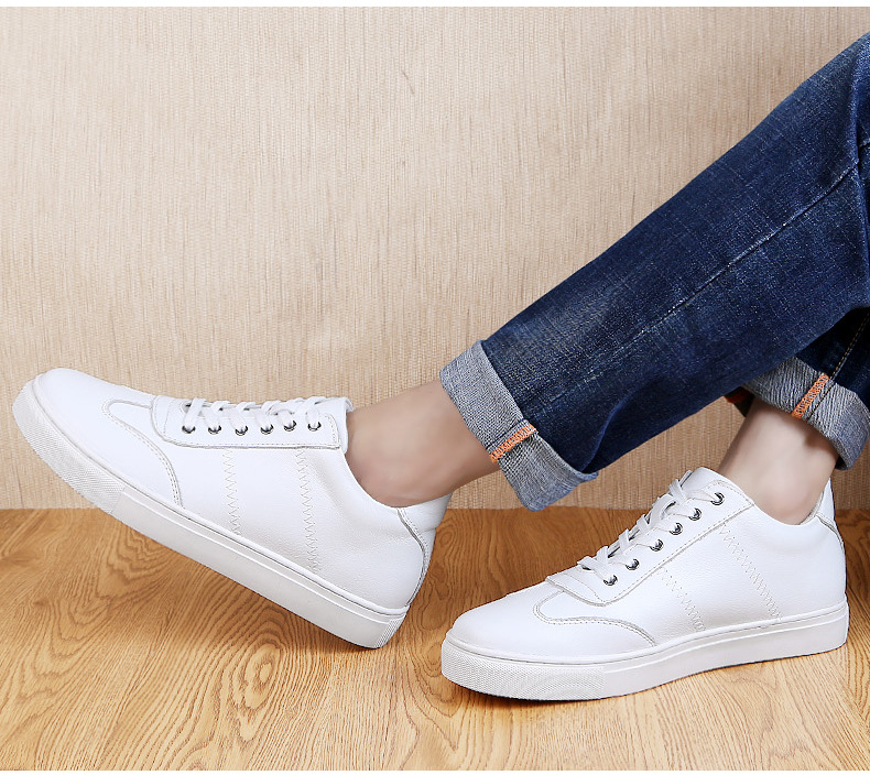 Altura Crescente Sapatos de Couro Genuíno Homens